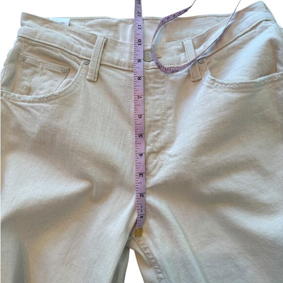 NWT Mother Superior Down Low Spinner Heel Natural Acts Cream Wide Leg Jean 26 - Picture 14 of 16